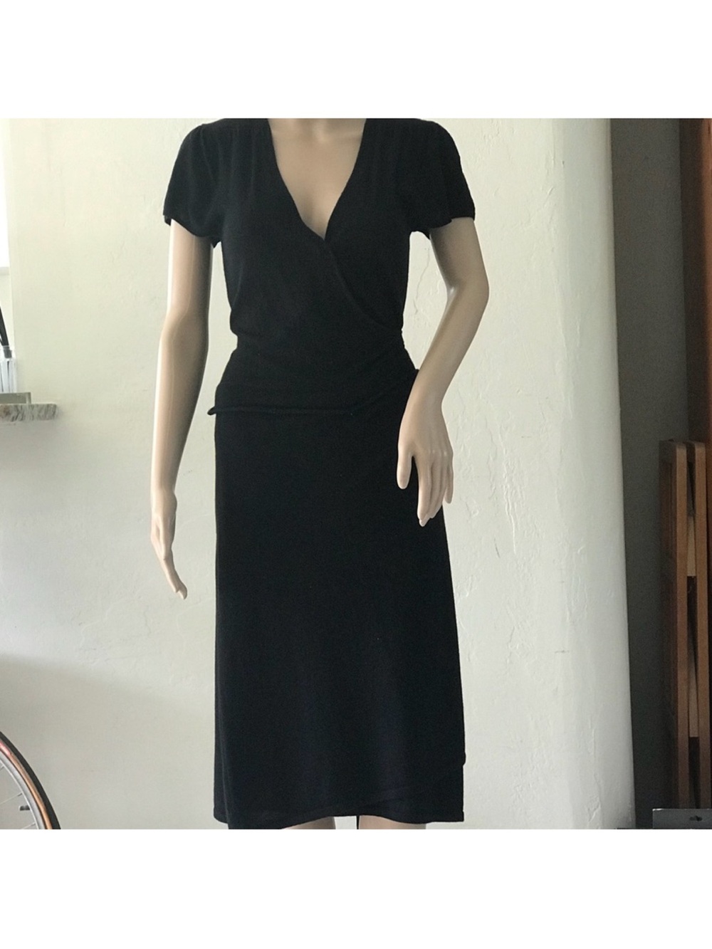 Christiane Celle for Calypso black cashmere wrap dress